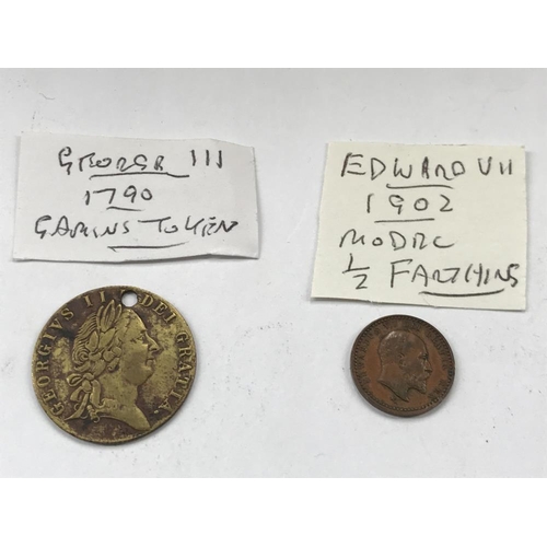 163 - A selection of old tokens, pennies and half pennies.