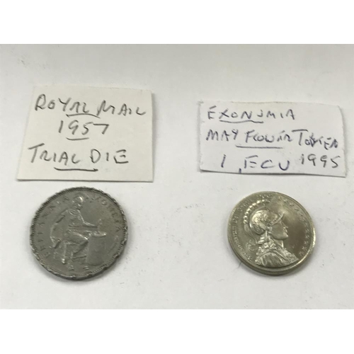 163 - A selection of old tokens, pennies and half pennies.