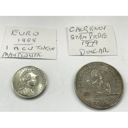 163 - A selection of old tokens, pennies and half pennies.