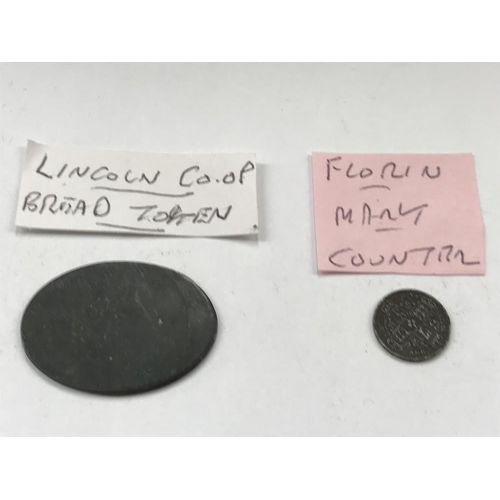 163 - A selection of old tokens, pennies and half pennies.