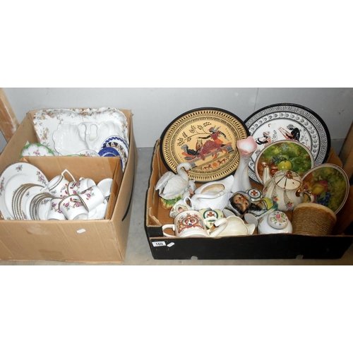 160 - 2 boxes of ceramics and china including a teaset