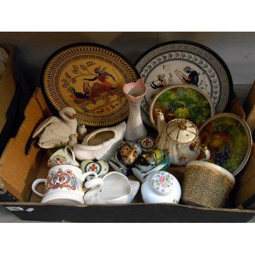 160 - 2 boxes of ceramics and china including a teaset