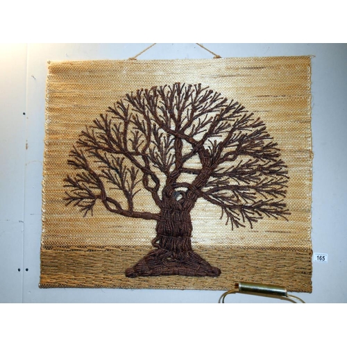 165 - A decorative wall hanging of a tree (crafted from wool on hessian)