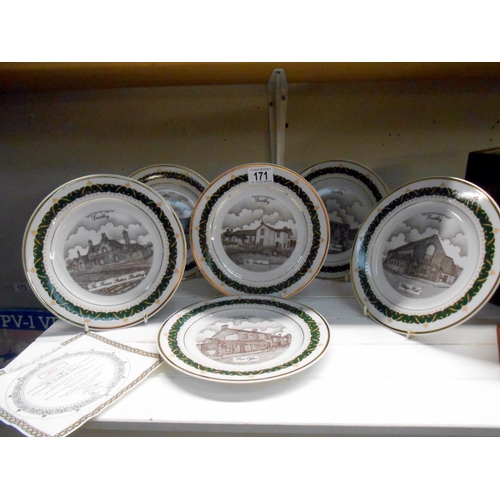 171 - A set of 6 collectors cabinet plates of Saxilby by the Canterbury collection. Set 12/75