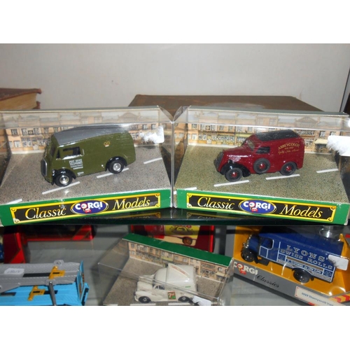 183 - A quantity of boxed Corgi and Matchbox diecast cars etc. Including unboxed Corgi lorry and a rubber ... 