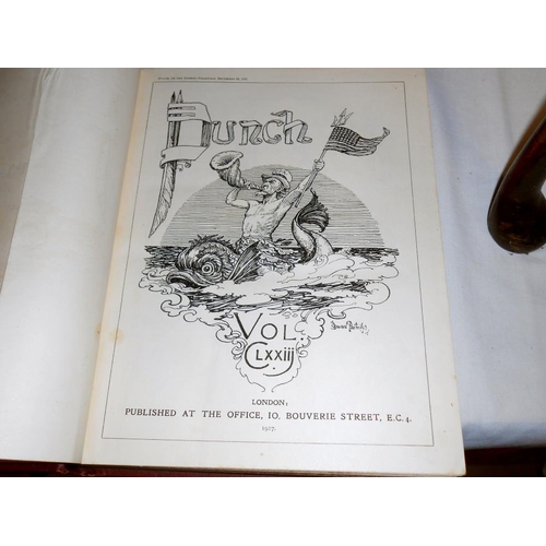 194 - 3 Punch related books including Punch Almanacs 1842-1861, Punch 1927 July-December and Punch picture... 