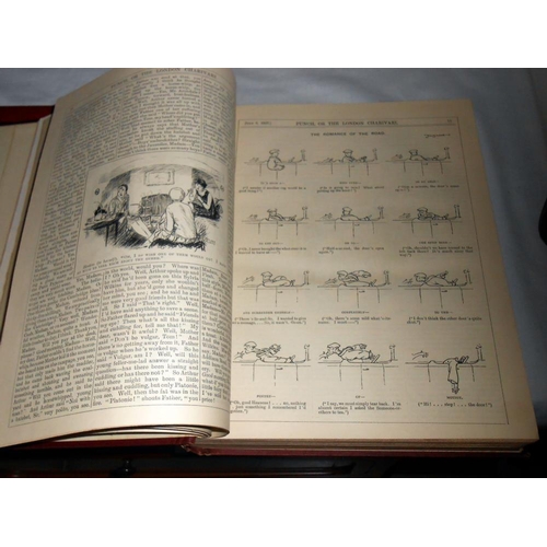 194 - 3 Punch related books including Punch Almanacs 1842-1861, Punch 1927 July-December and Punch picture... 