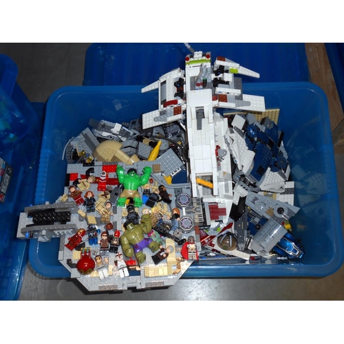 196 - A huge lot of Lego including Star Wars, Super Heroes, Elves and Friends, all boxes are empty and the... 