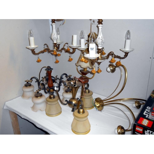 197 - 5 various retro ceiling lights - Collect only