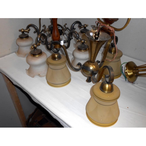 197 - 5 various retro ceiling lights - Collect only