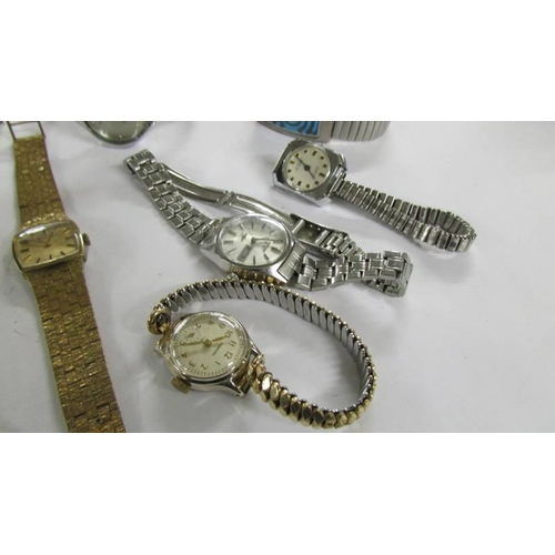 2050 - 9 ladies manual wind and quartz watches including Bulova, Citizen, Ingersol.