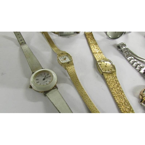 2050 - 9 ladies manual wind and quartz watches including Bulova, Citizen, Ingersol.