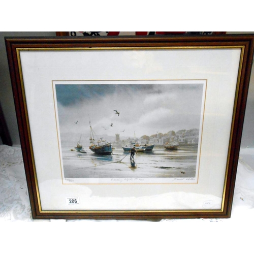 206 - A Limited edition Willis print no 340/850 'Evening Light St. Ives', size including frame 57cm x 50cm... 