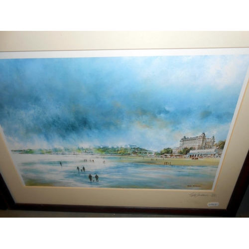 215 - 2 John Emerson limited edition prints signed by artist, no 76/250 and 90/250 Harbour scene and beach... 