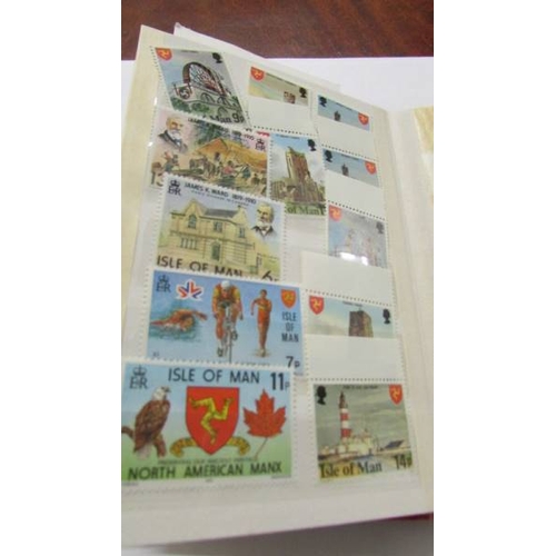 2158 - Approximately 70 unused and different Isle of Man stamps.