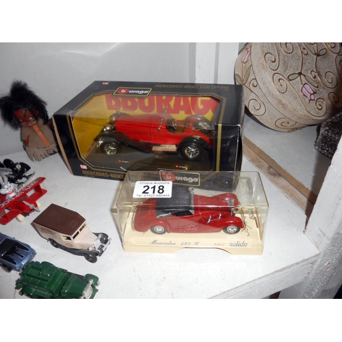 218 - Quantity of diecast including Lledo, Matchbox, Burago etc, including a boxed roulette set