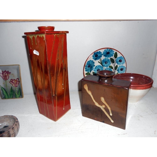 229 - 7 pottery items by studio pottery artist Harry Shotton & 1 other