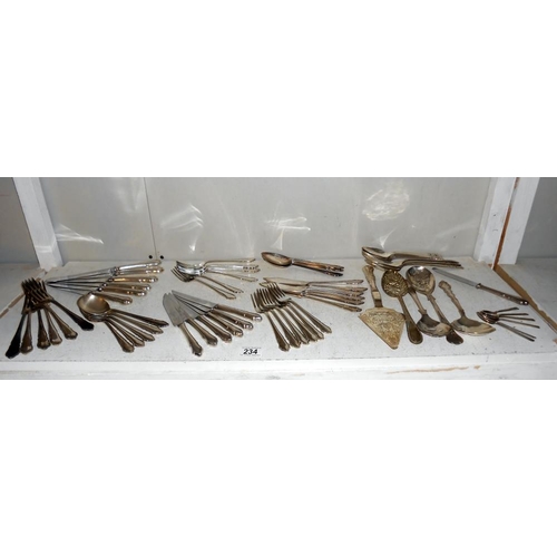 234 - A Sheffield set of cutlery 45 pieces (missing 1 soup and 2 dessert spoons) plus other cutlery