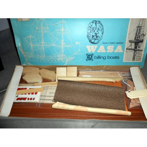 253 - A Billing boats Wasa 440 wooden model ship kit, missing instructions, unchecked for completion