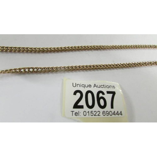 2067 - A 9ct gold chains, 6 grams.