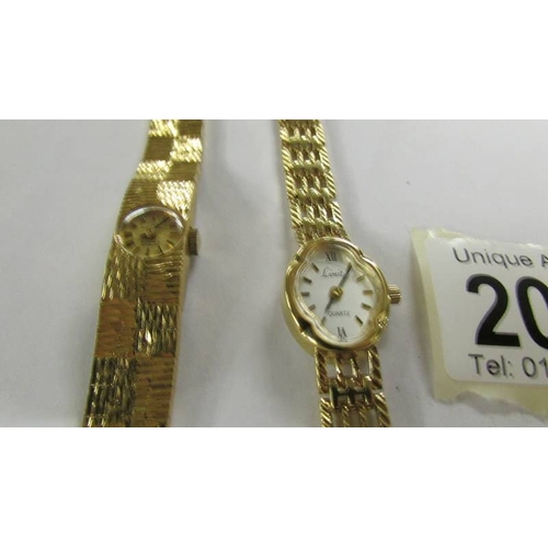 2071 - A Limit International 21 jewel Interbloc ladies wristwatch and another Limit wrist watch.