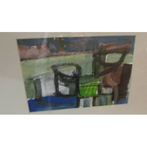 2312 - Collection of 6 Cornish School abstract boat & harbour studies/paintings in acrylics all titled St I... 