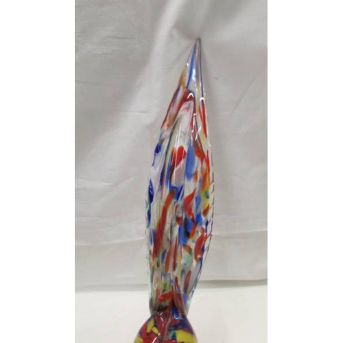 2078 - A multi coloured glass rooster in the style of Murano, 15.5'' (44cm), in good condition with no crac... 