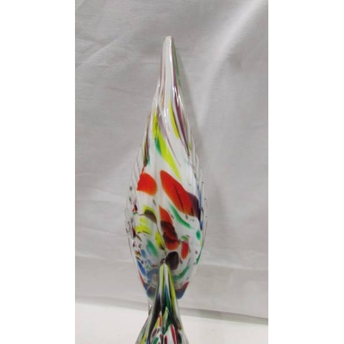 2079 - A multi coloured glass pheasant in the style of Murano, 16'' (46cm), in good condition with no crack... 