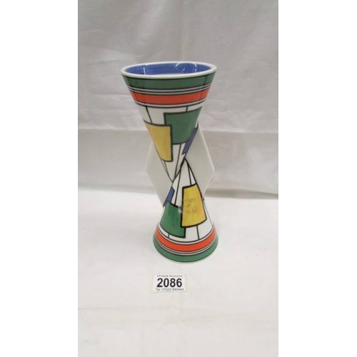 2086 - A limited edition Wedgwood Clarice Cliff 'Circles and Squares' vase.  In good condition with no crac... 