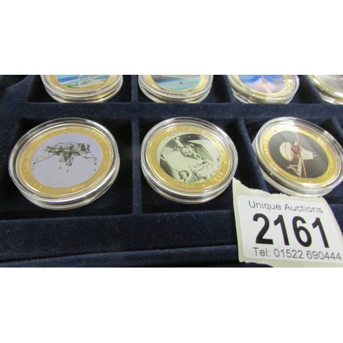 2161 - A cased set of 36 gold plated one dollar coins from The History of Space Exploration series with cer... 