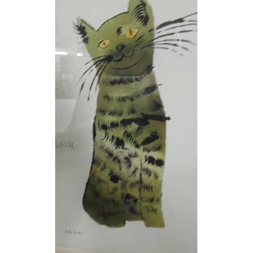 2305 - Andy Warhol (1928-1987) Plate signed lithographic print of a cat 'Sam', published by Mcgaw in associ... 