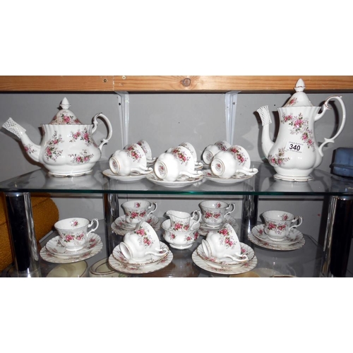 340 - A Royal Albert Lavender Rose 32 piece tea and coffee set all pieces in good condition