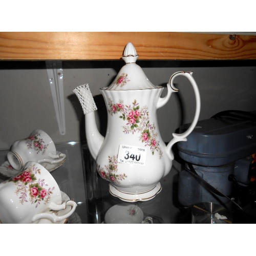 340 - A Royal Albert Lavender Rose 32 piece tea and coffee set all pieces in good condition