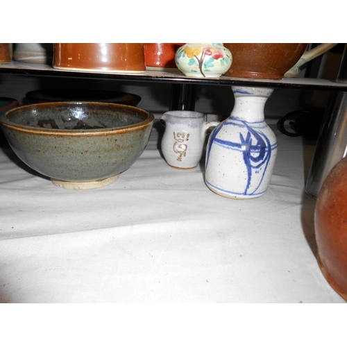 355 - A large quantity of pottery including Denby, Chris Aston, Royal Worcester, Honiton etc, 2 pieces hav... 