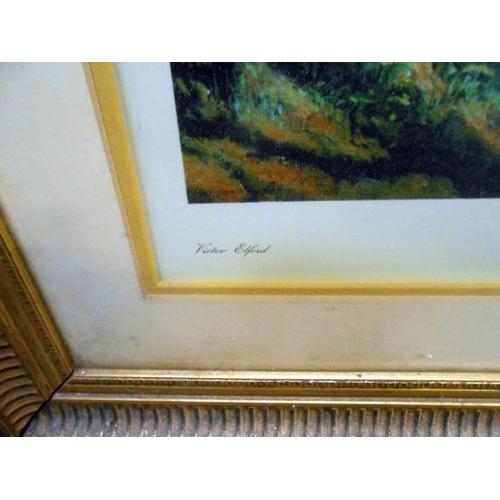 360 - A gilt framed and glazed print 'April Sunshine' by Victor Elford Size; 94cm x 82.5cm - collect only