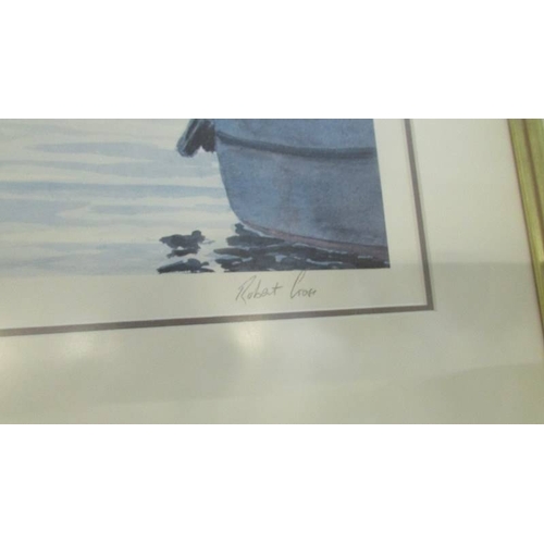 1074 - A framed and glazed limited edition print entitled 'Scallop Boats Mornington' by Robert Cross.