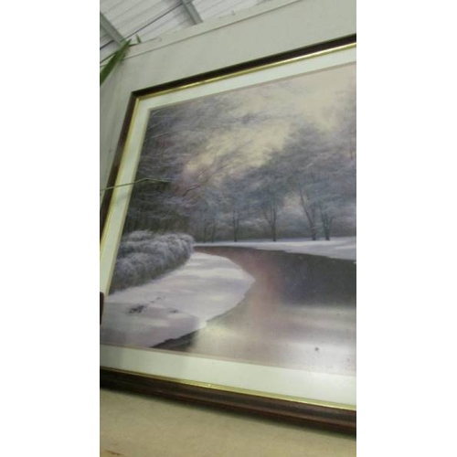 1080 - A framed winter scene.