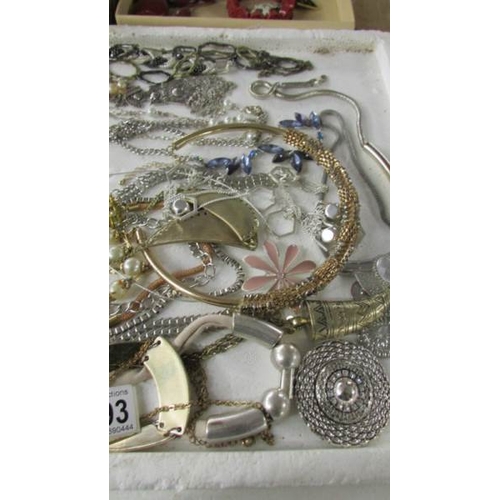 2093 - A large selection of necklaces, some Egyptian design, and various other costume jewellery including ... 