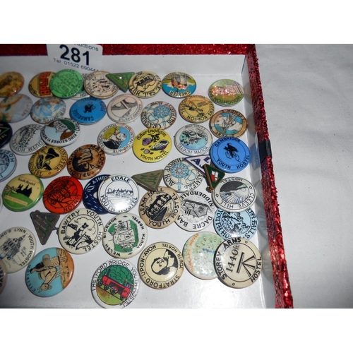 281 - A box of assorted YMCA pin badges etc.