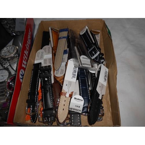 279 - A quantity of assorted watches and a box of watch straps