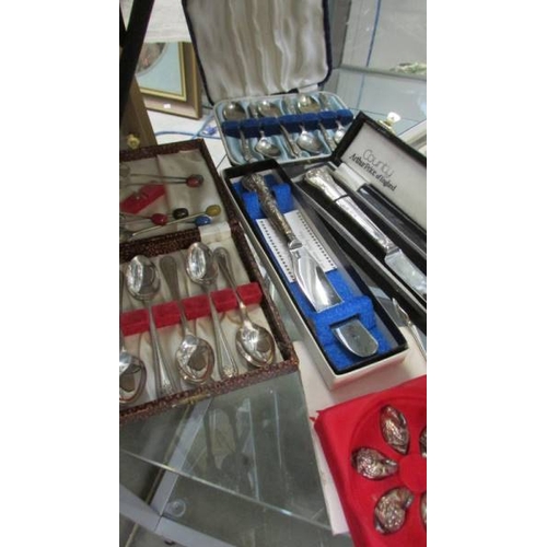 1138 - A mixed lot of cased cutlery sets and other cutlery etc.,