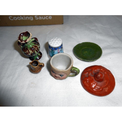 287 - A mix of small china items including Wade, Russian birds etc, a/f