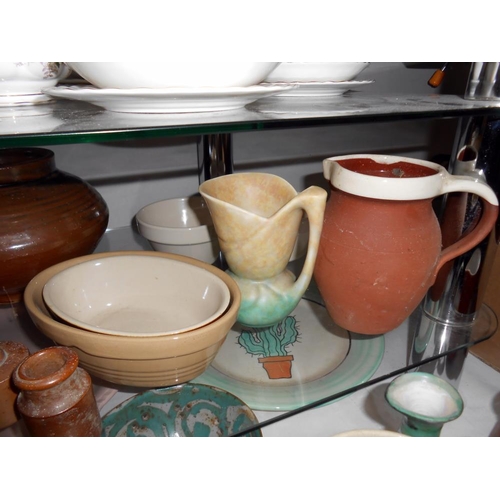 341 - A quantity of various pottery including Denby etc 2 items are a/f