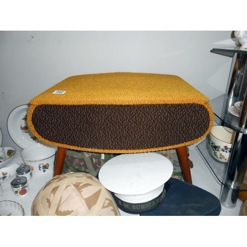 342 - A retro sewing box stool Height 38cm approx.