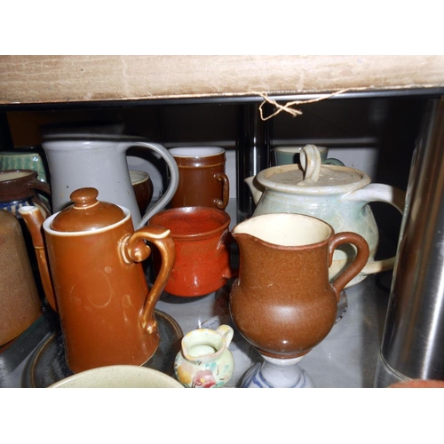 355 - A large quantity of pottery including Denby, Chris Aston, Royal Worcester, Honiton etc, 2 pieces hav... 