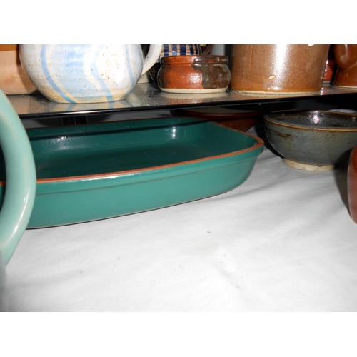 355 - A large quantity of pottery including Denby, Chris Aston, Royal Worcester, Honiton etc, 2 pieces hav... 