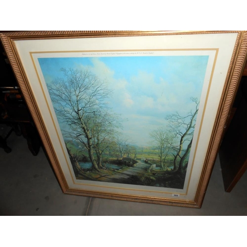 360 - A gilt framed and glazed print 'April Sunshine' by Victor Elford Size; 94cm x 82.5cm - collect only