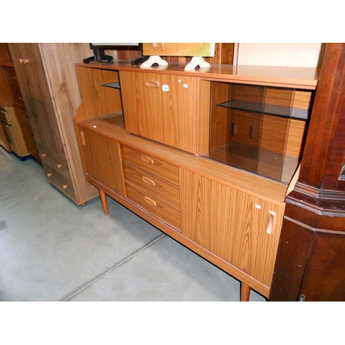 408 - A Schreiber teak effect sideboard, height 111cm, width 152cm approx.