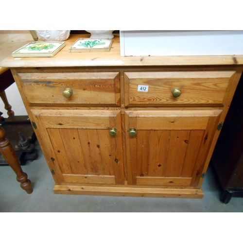 412 - A solid pine dresser base, Height 83cm, width 93cm