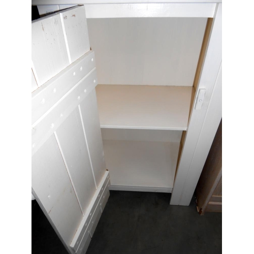 428 - A painted wooden bathroom cupboard, height 91.5cm, width 56cm approx.